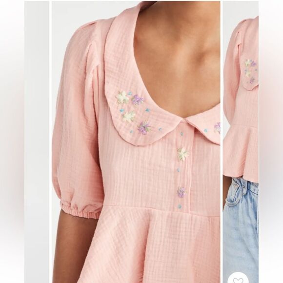 TACH Larina Embroidered Linen Top NWT - Picture 3 of 15